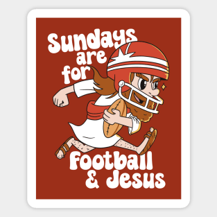 Sundays Are For Football & Jesus // Funny Church Sunday Football Jesus Magnet